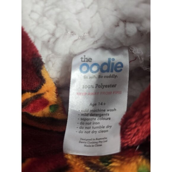 THE OODIE Adult Oversized Hoodie Blanket Fleece Sherpa Pizza Print- ONE SIZE - Picture 11 of 14